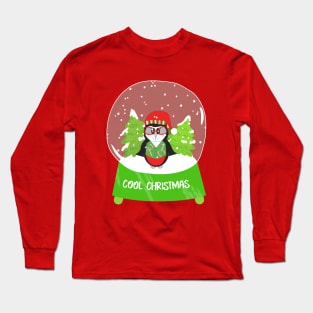 COOL Christmas Penguin Snowglobe Long Sleeve T-Shirt